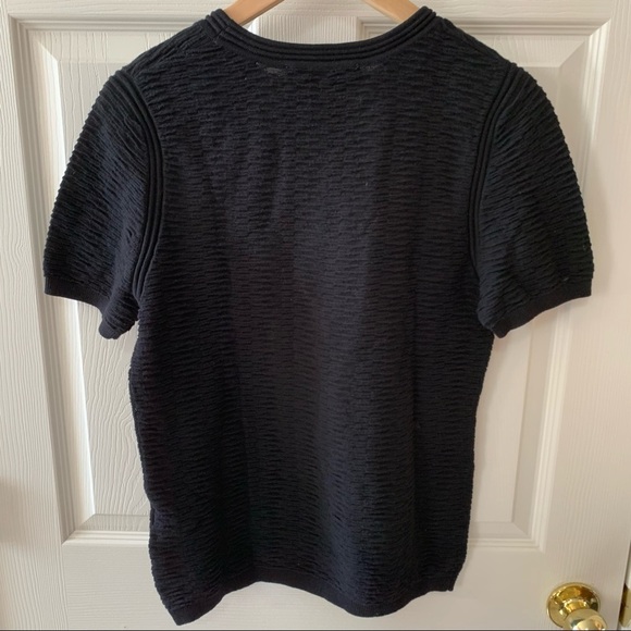 NWT Joan Vass Textured Knit Short-sleeved Top - Picture 2 of 5
